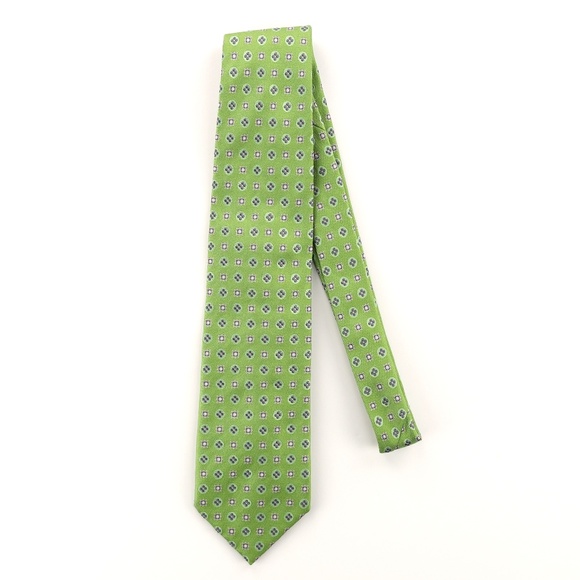 Massimo Bizzocchi Silk Neck Tie by Kiton Geometric - Picture 3 of 7